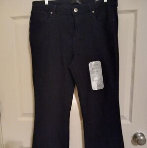 1822 Denim Black Slim Bootcut Jeans